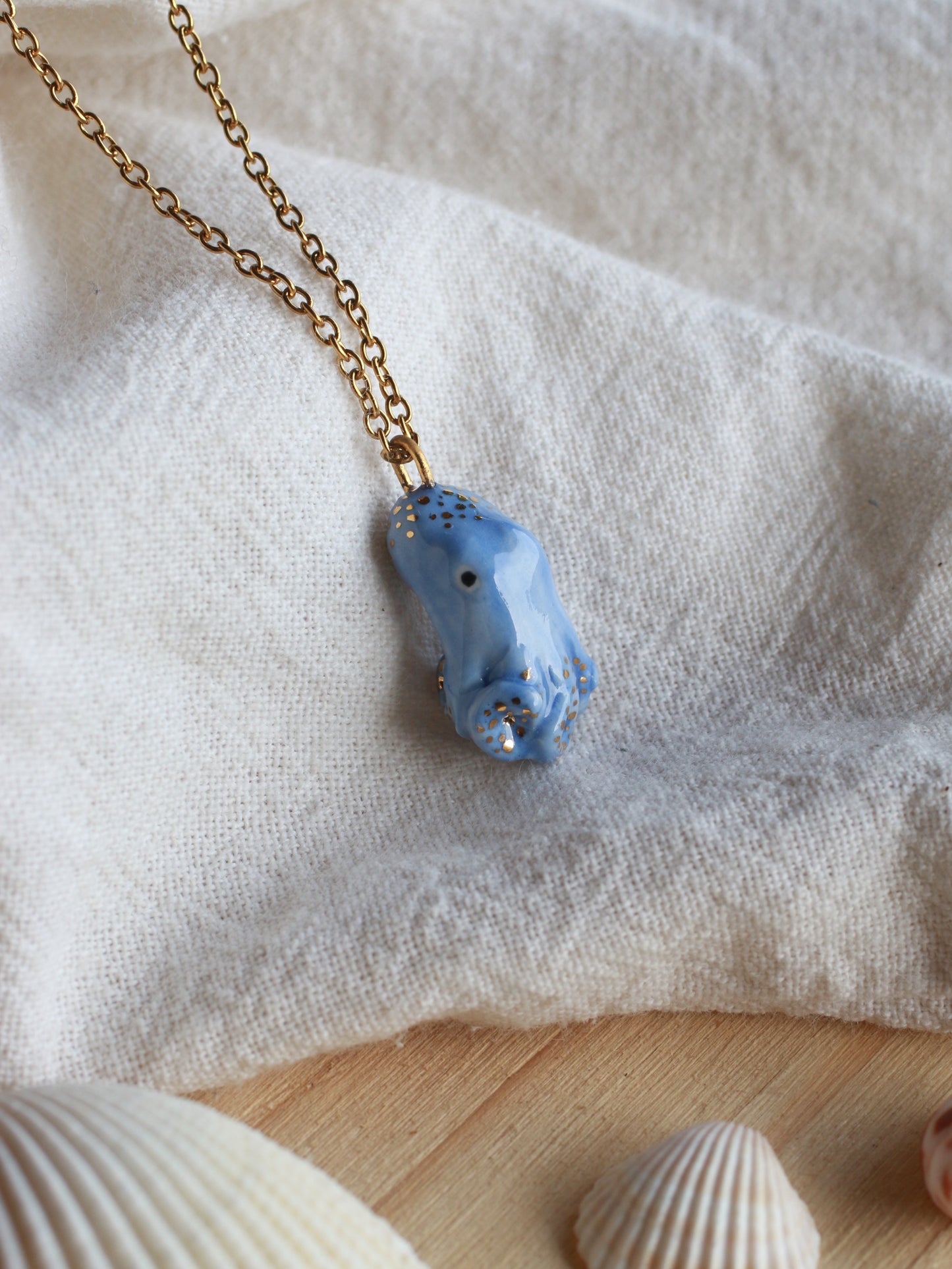 Blue octopus necklace
