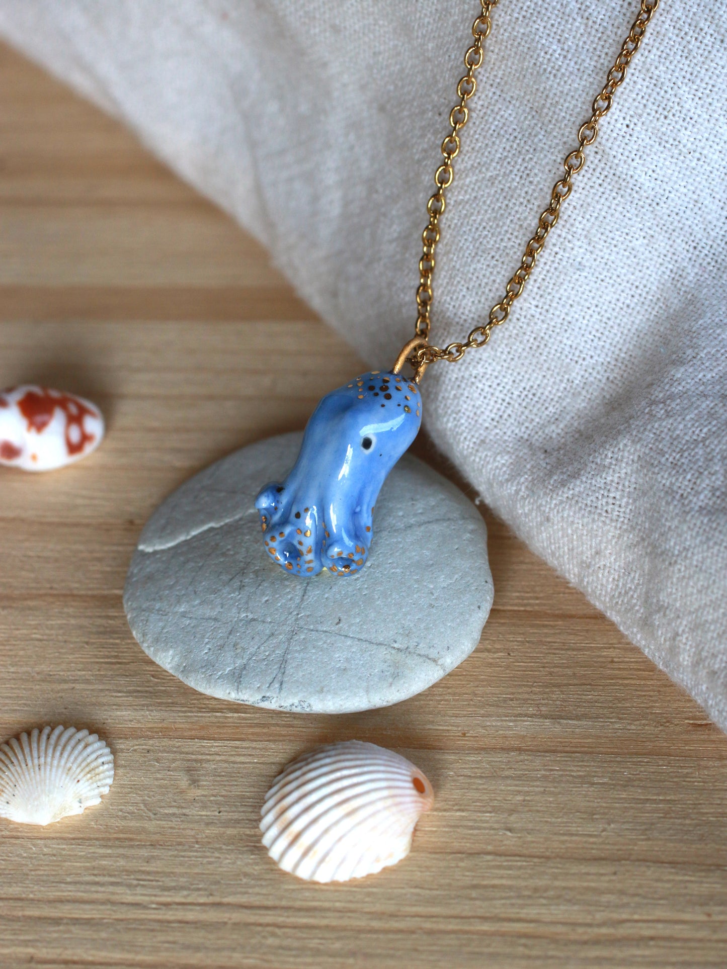 Blue octopus necklace