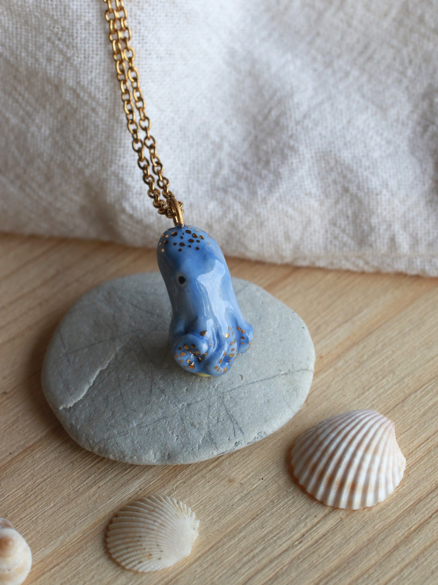 Blue octopus necklace