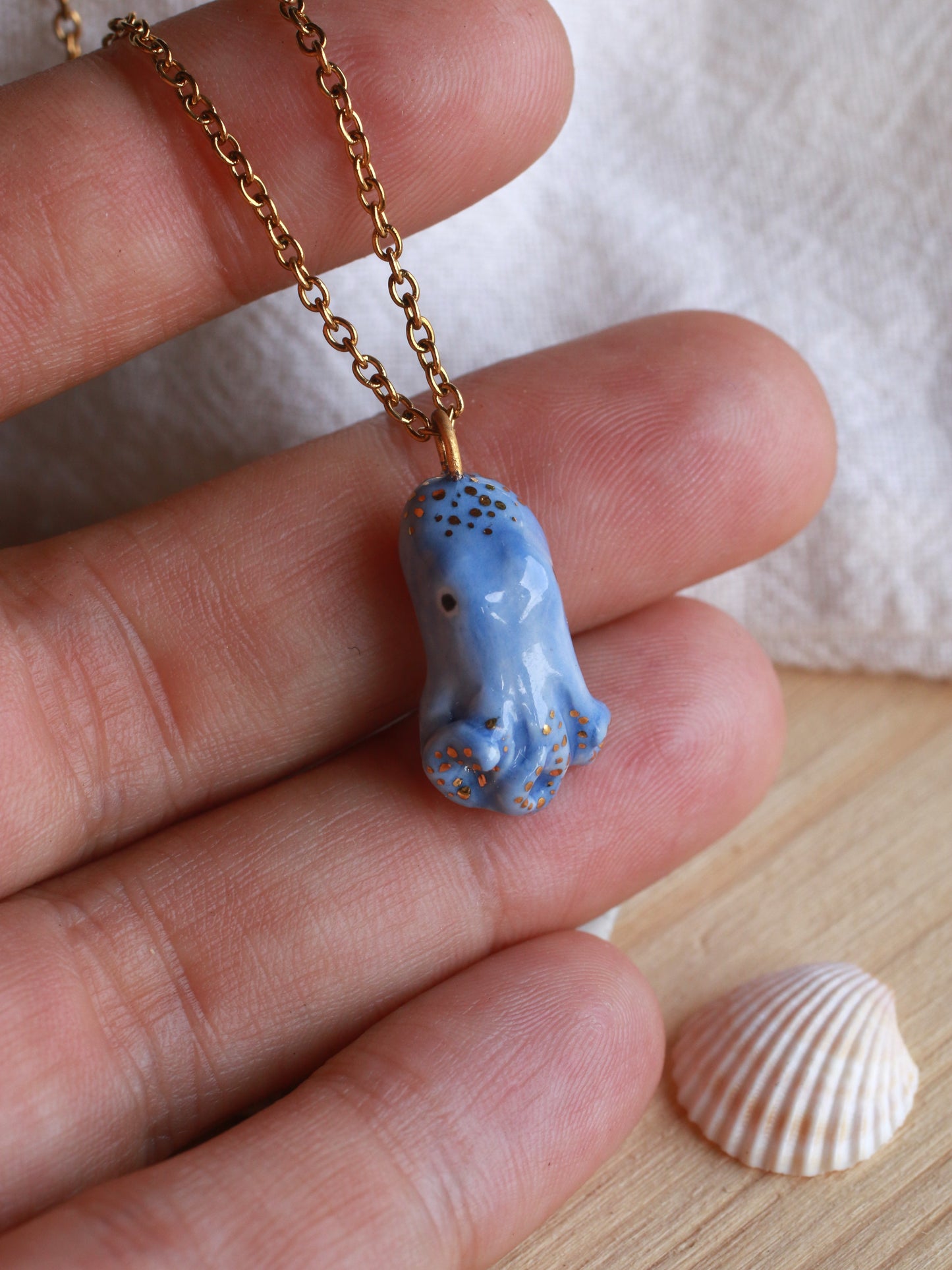 Blue octopus necklace
