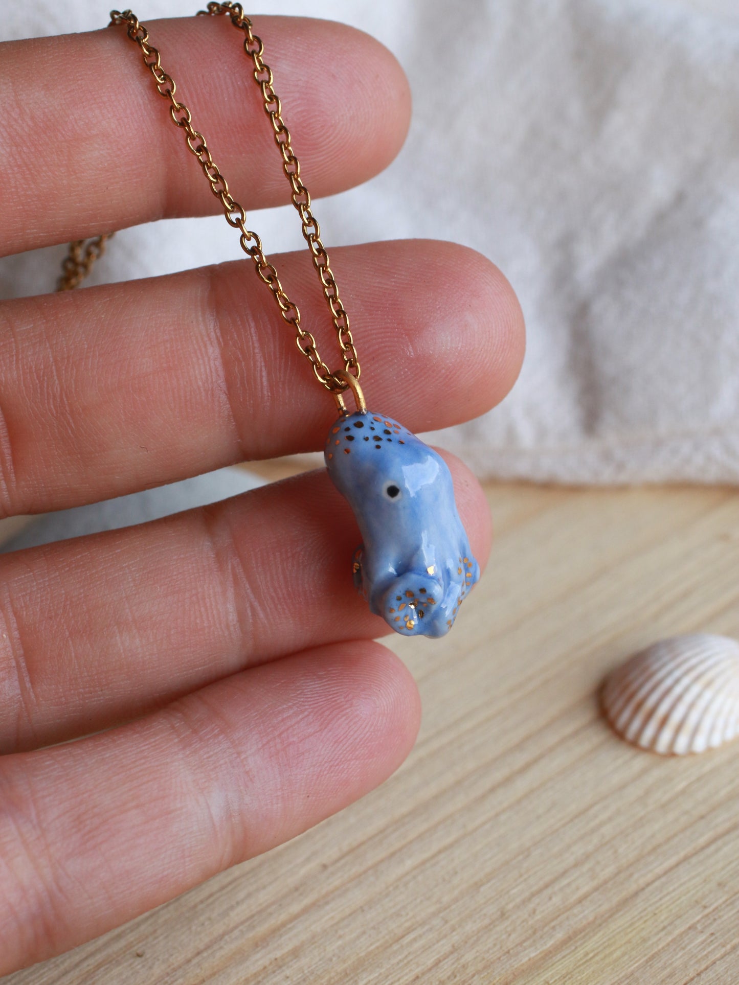 Blue octopus necklace