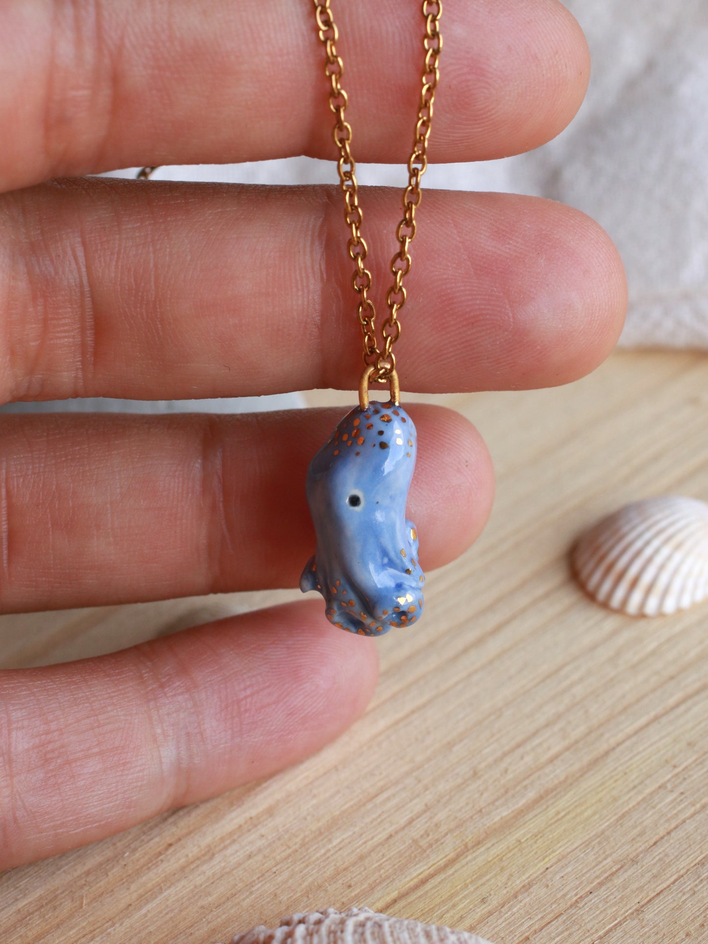Blue octopus necklace