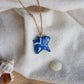 Dark blue Manta ray necklace