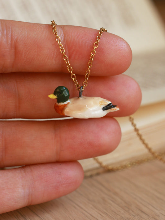 Mallard necklace - duck pendant