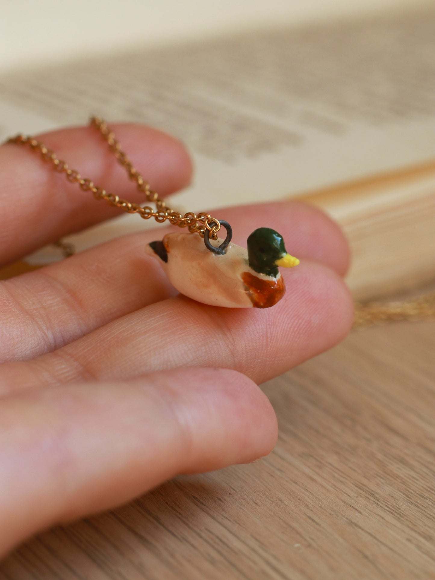 Mallard necklace - duck pendant