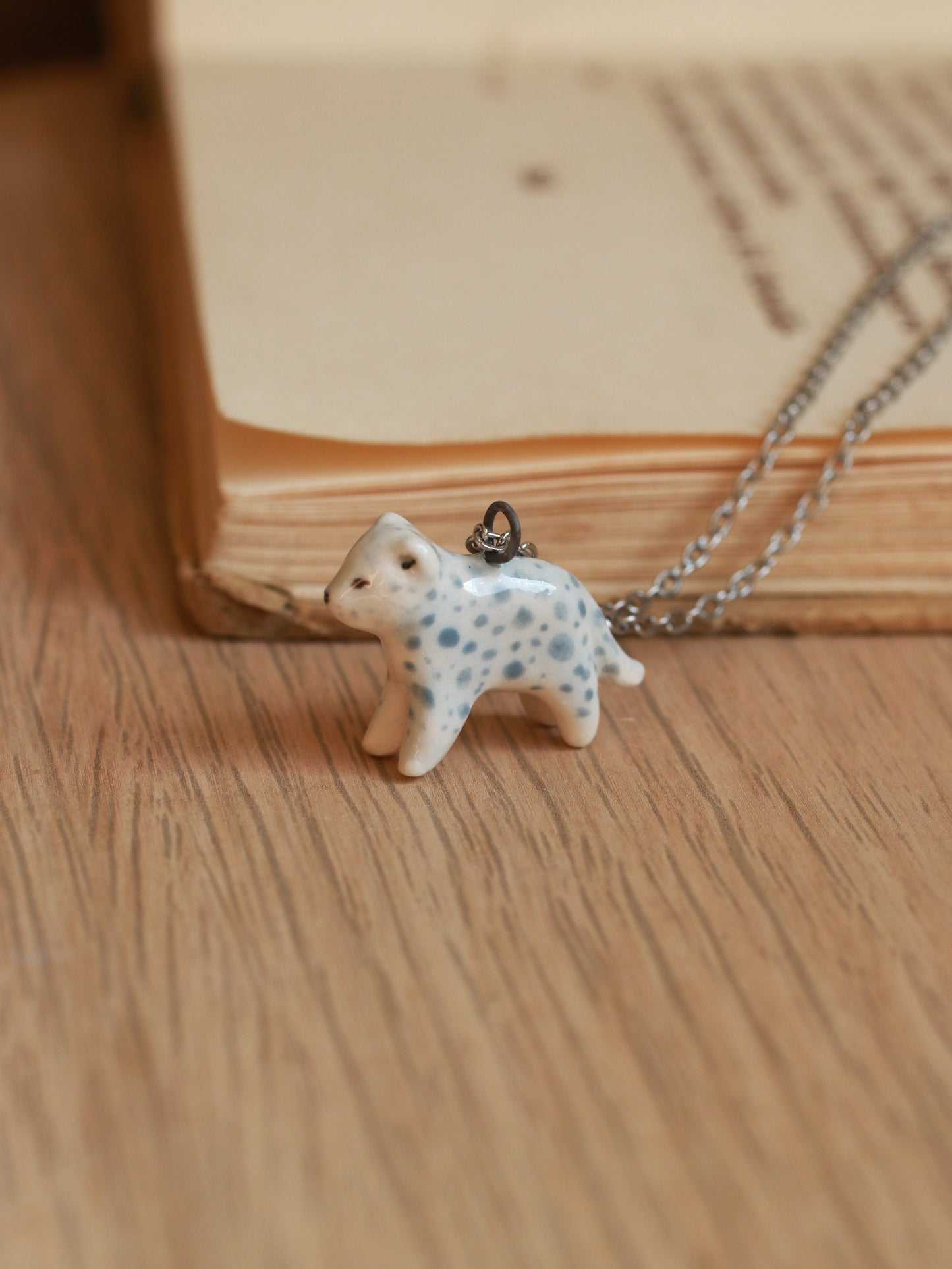 Snow leopard necklace