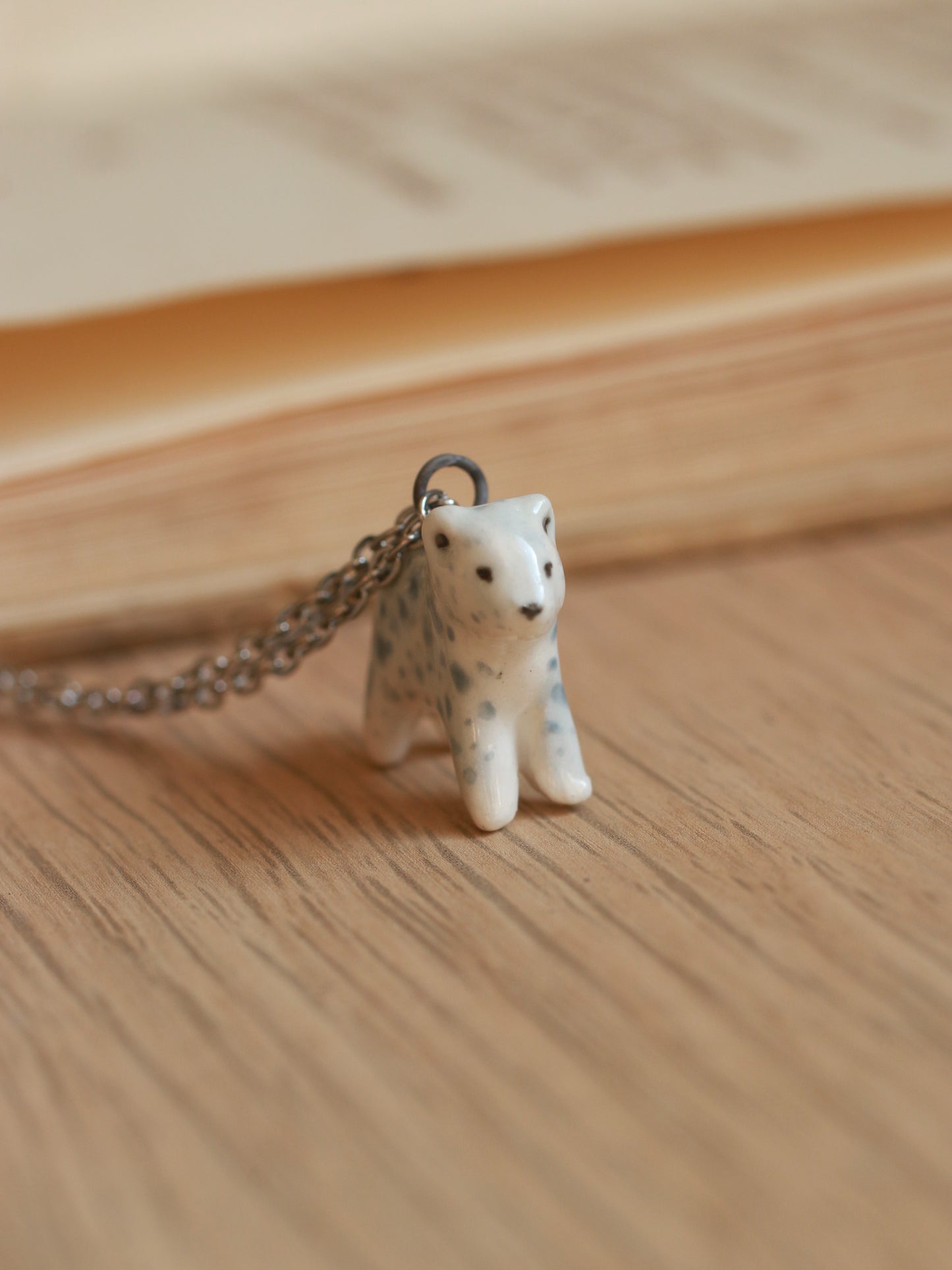 Snow leopard necklace