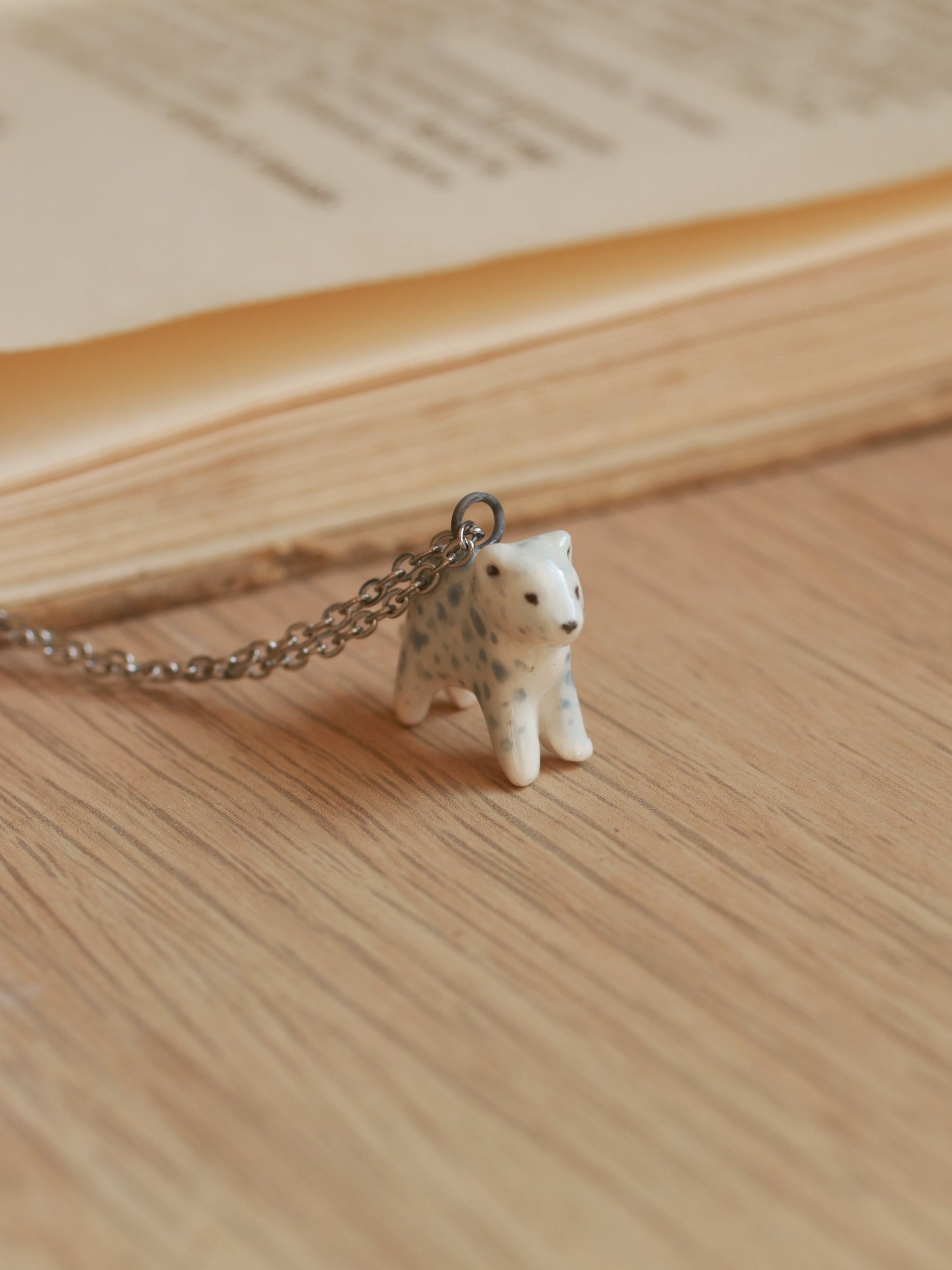 Snow leopard necklace