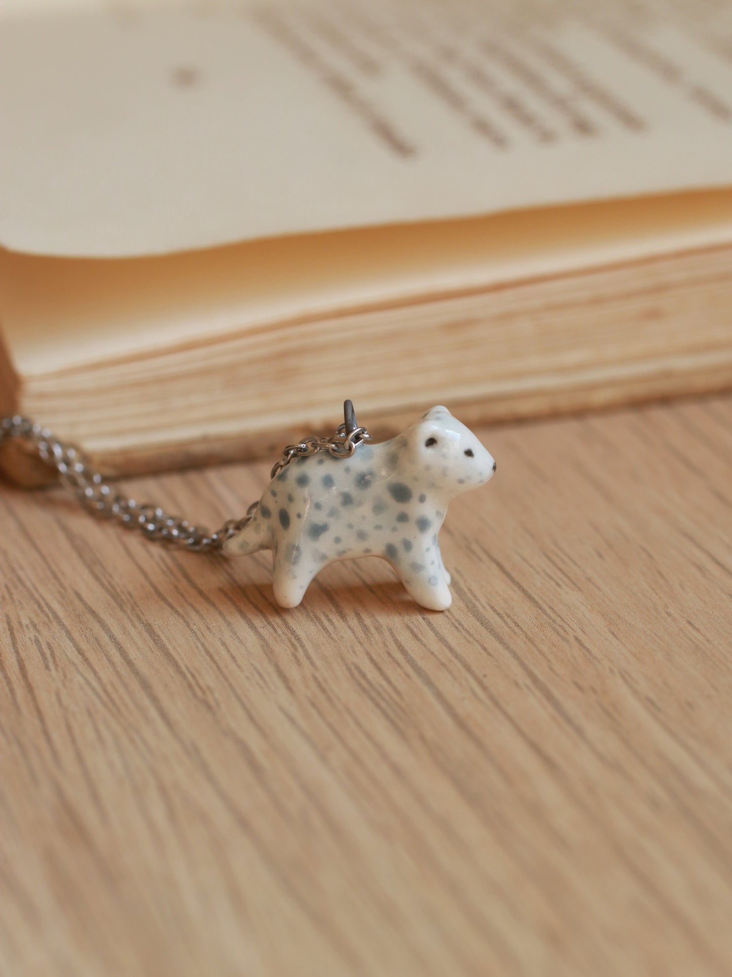 Snow leopard necklace