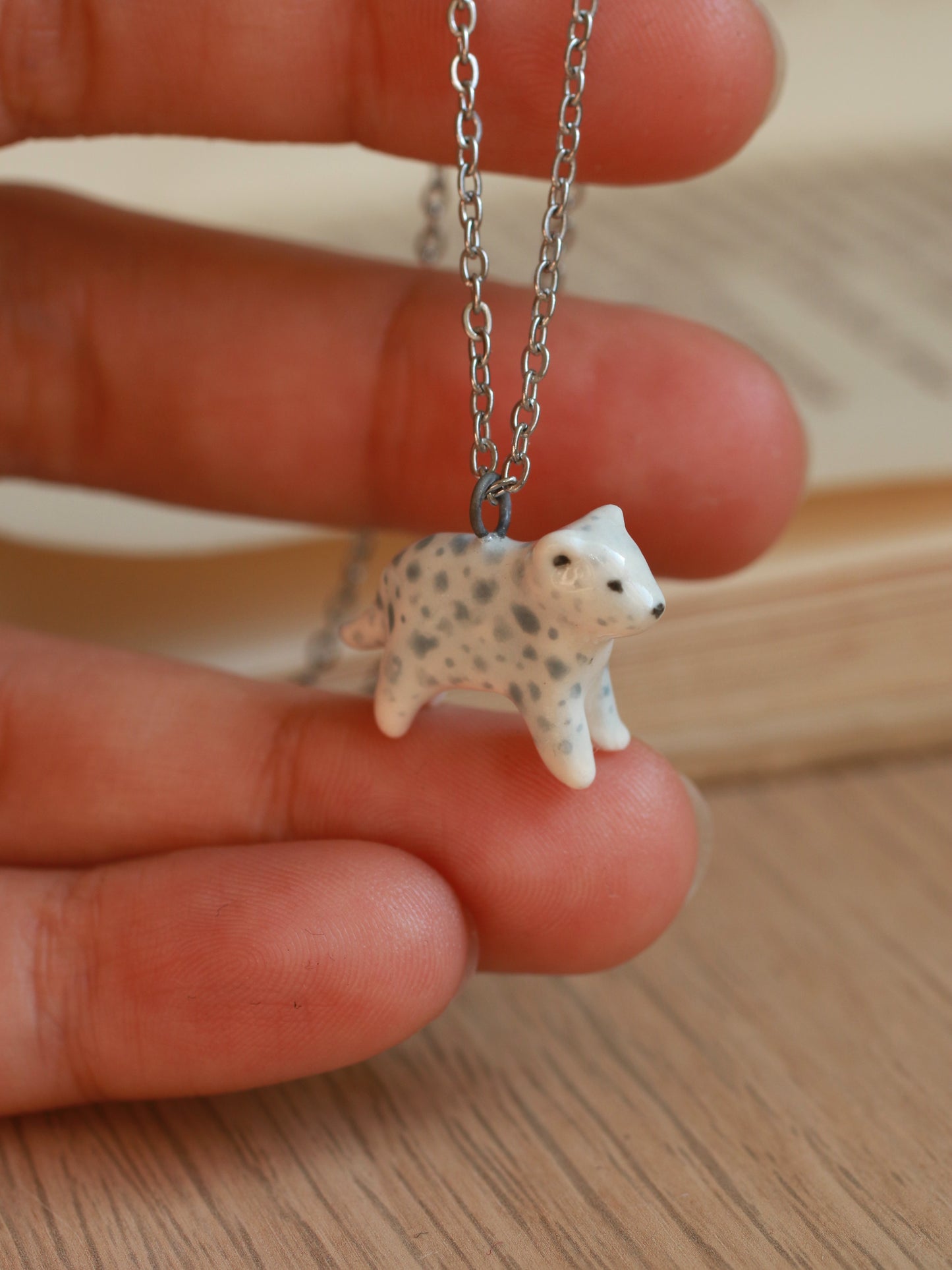 Snow leopard necklace