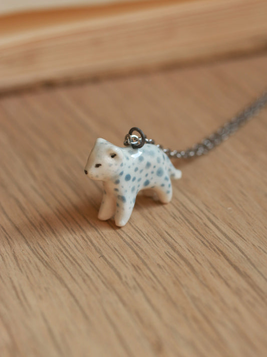 Snow leopard necklace