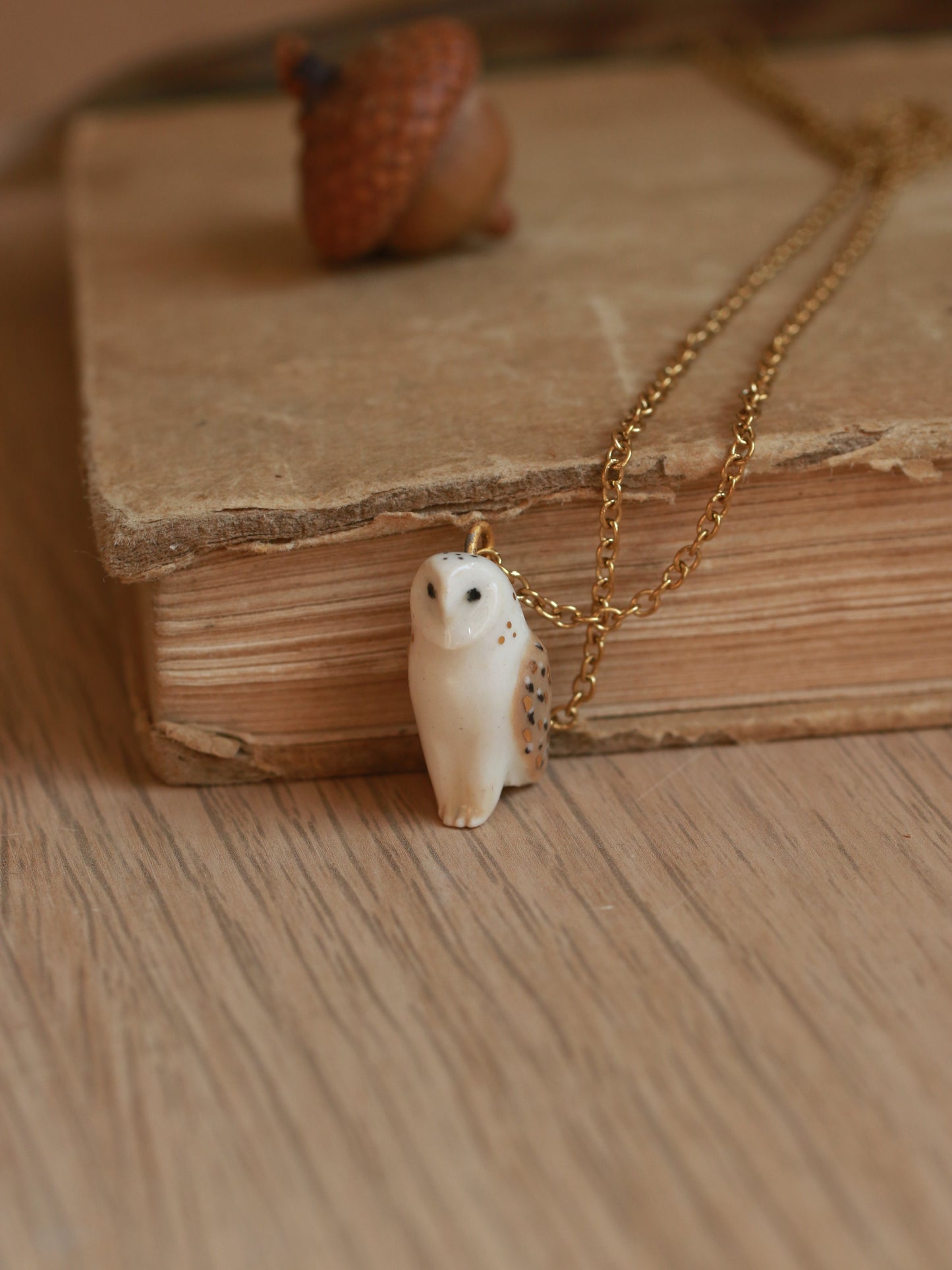 Barn owl necklace