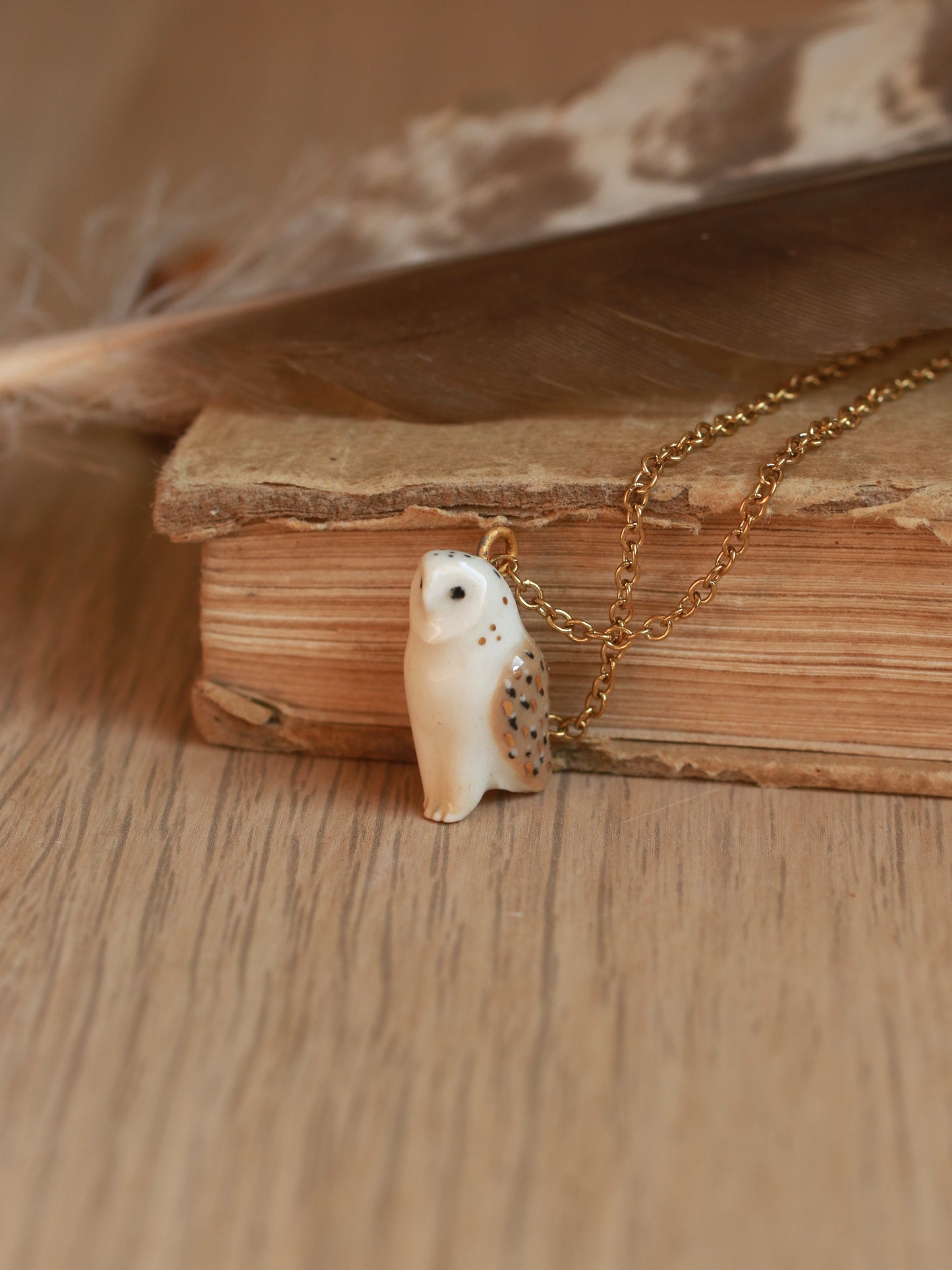 Barn owl necklace