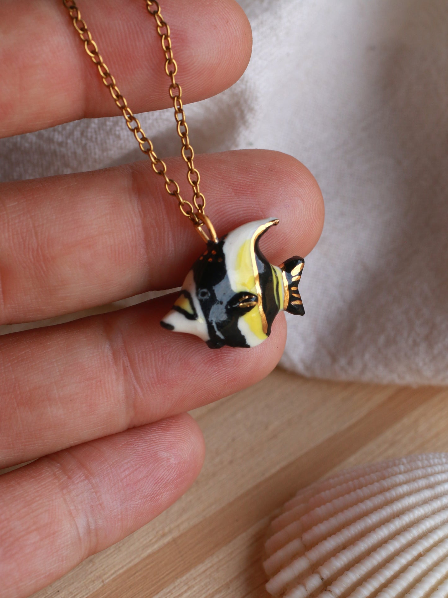 Moorish idol fish necklace