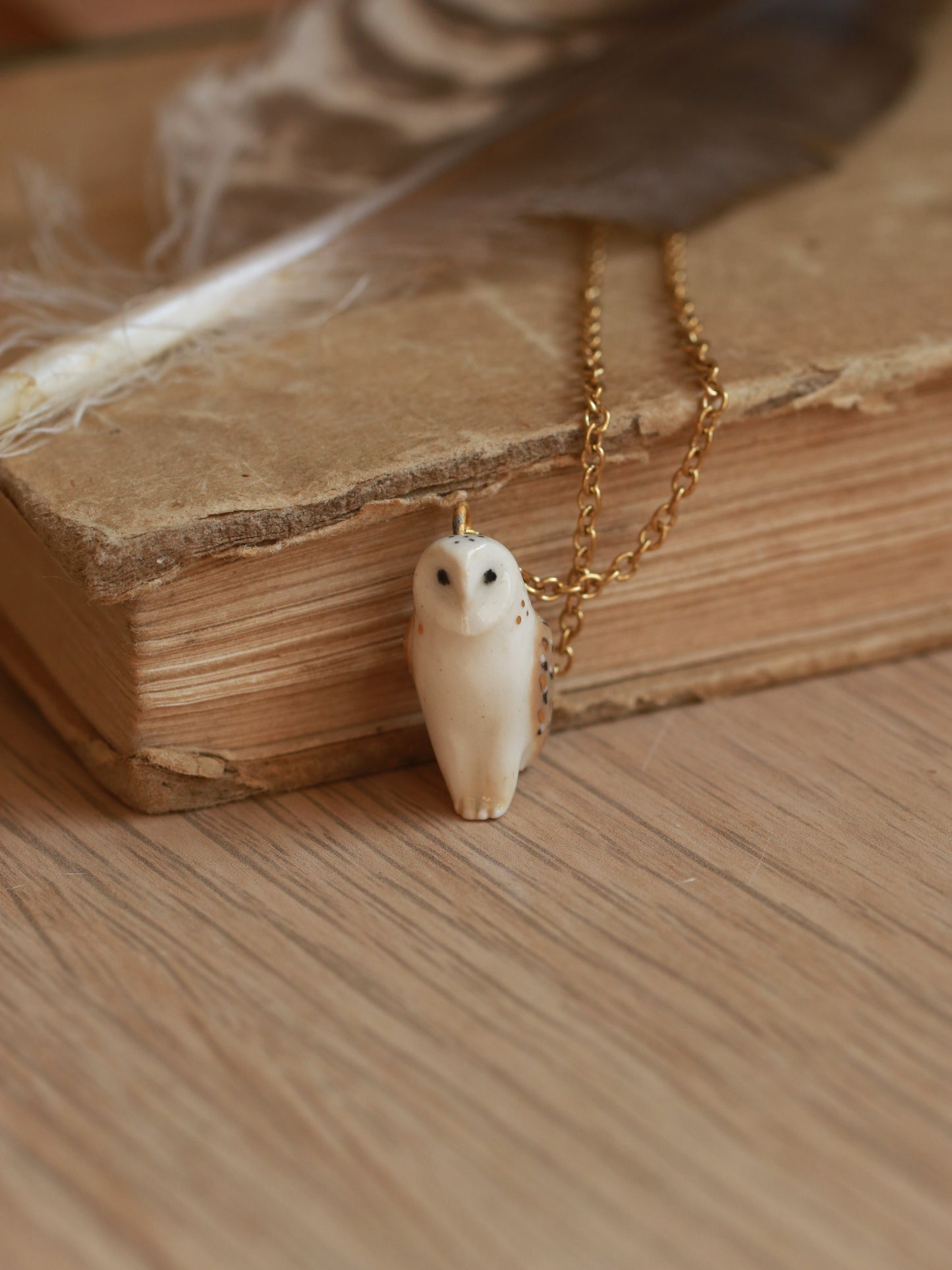 Barn owl necklace