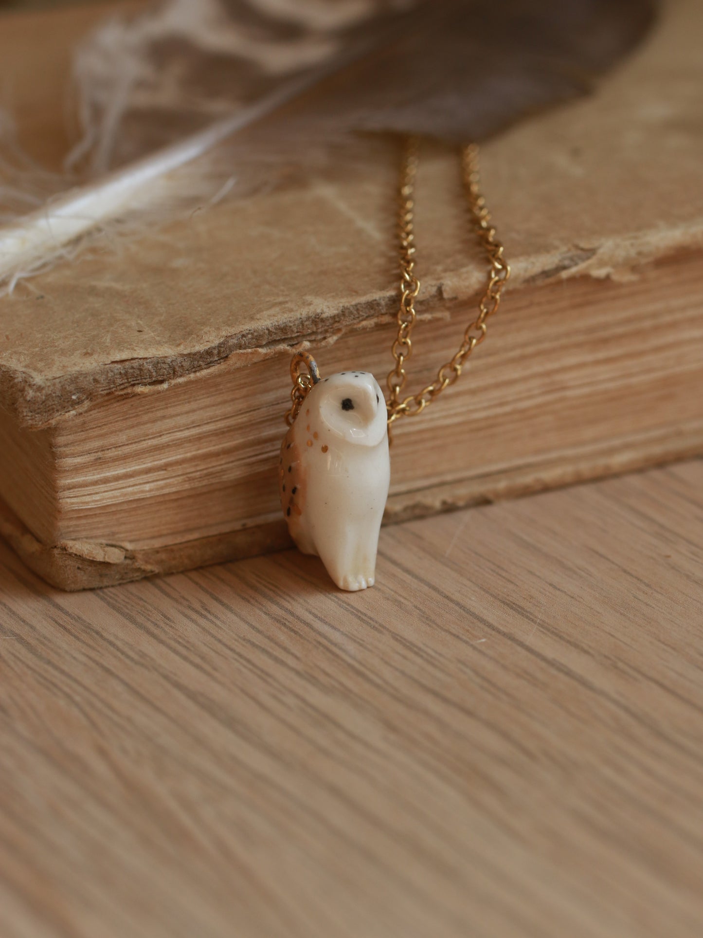 Barn owl necklace