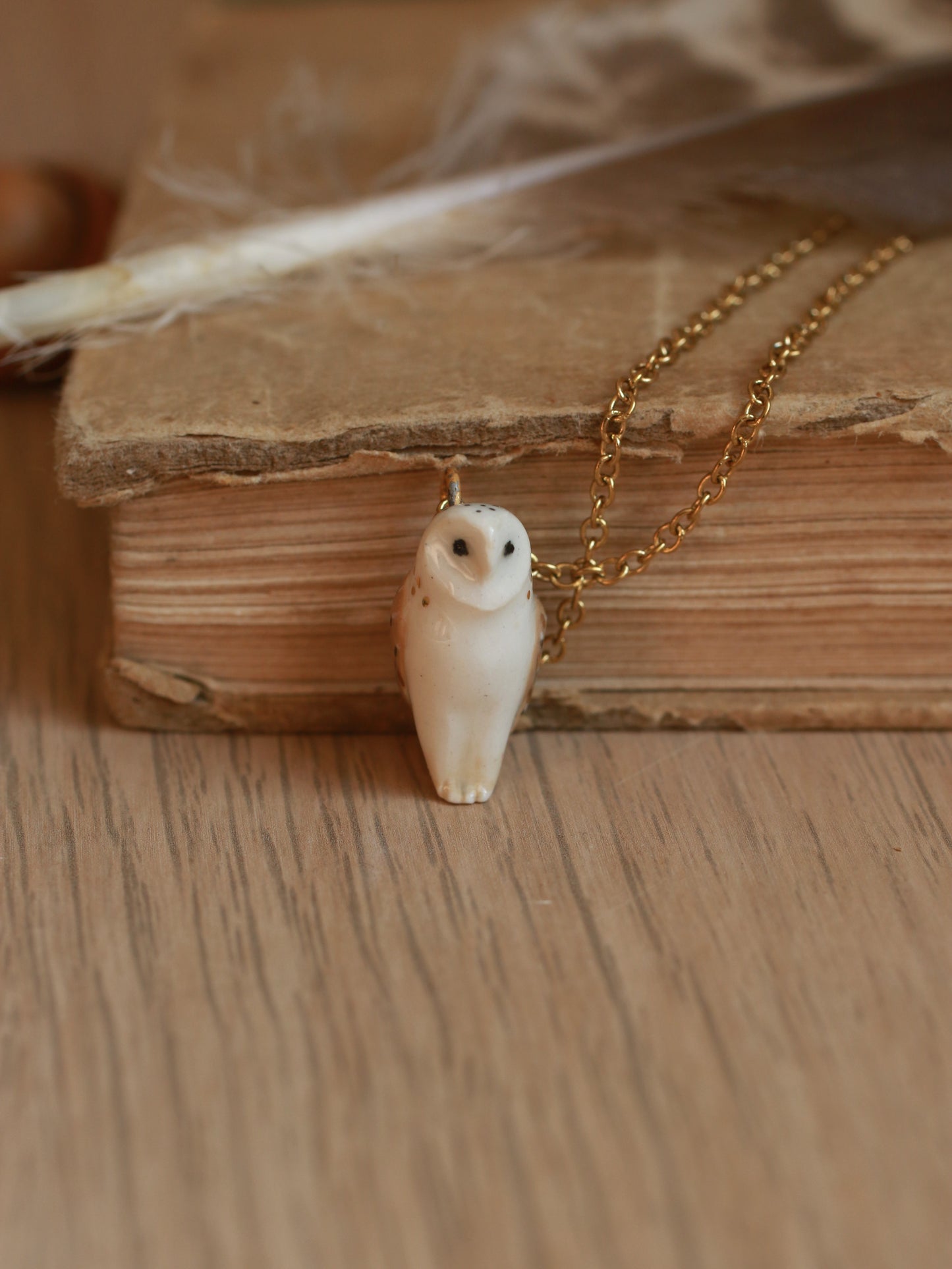 Barn owl necklace