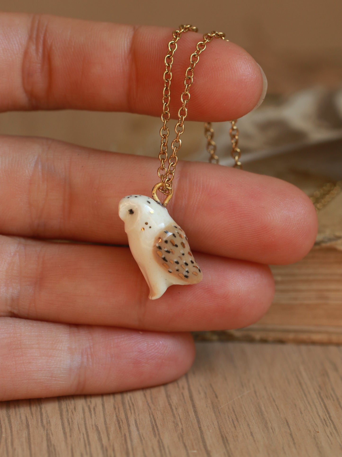 Barn owl necklace