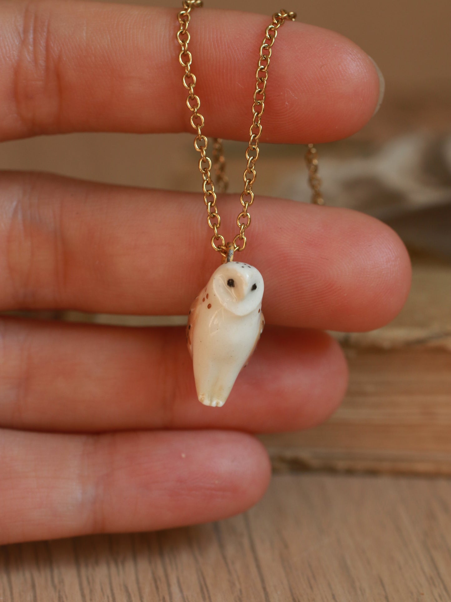 Barn owl necklace