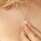 Sleeping Fawn necklace in a walnut box