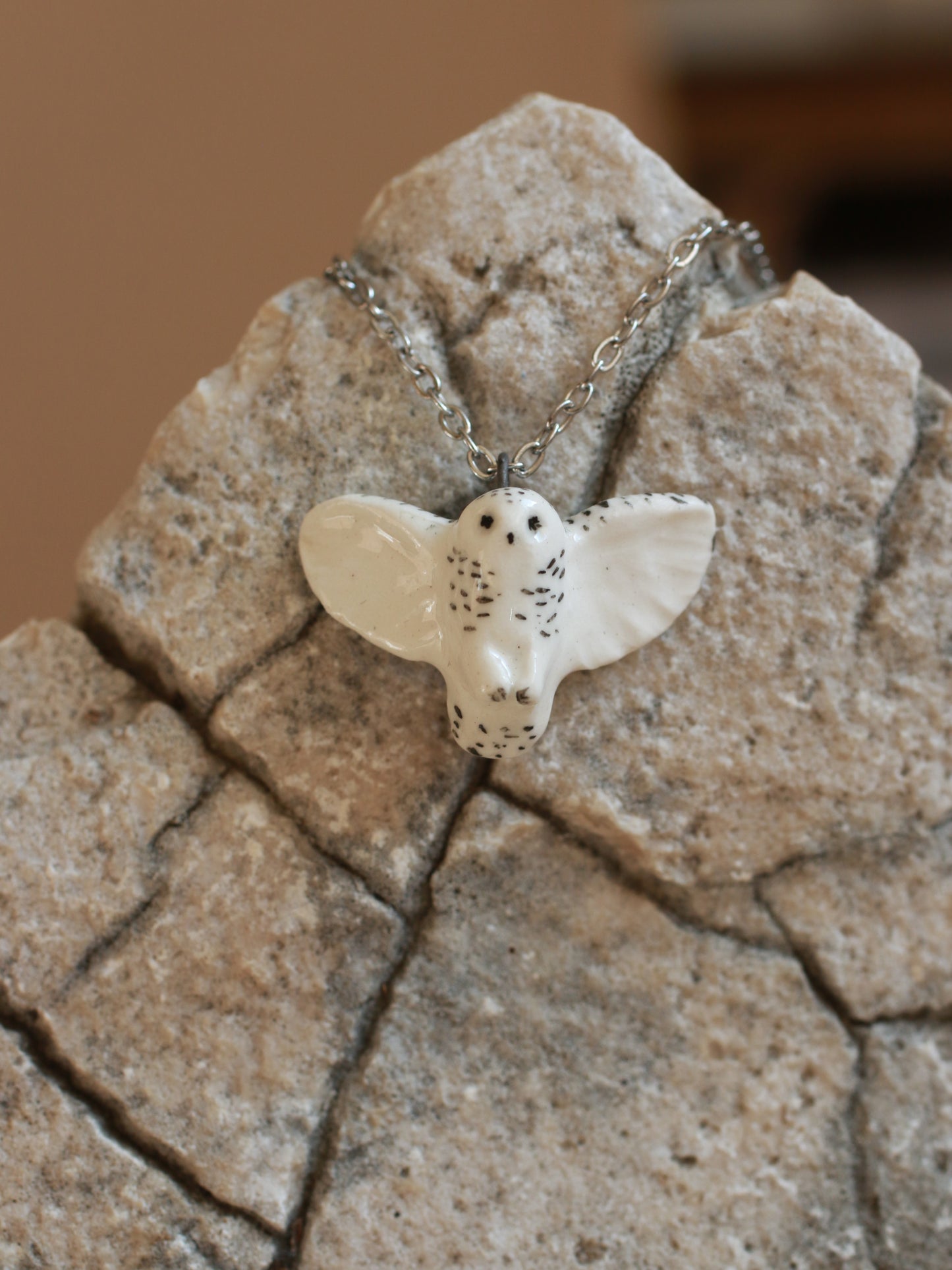 Snowy owl necklace