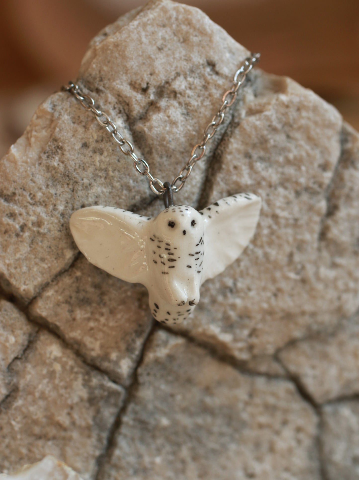 Snowy owl necklace