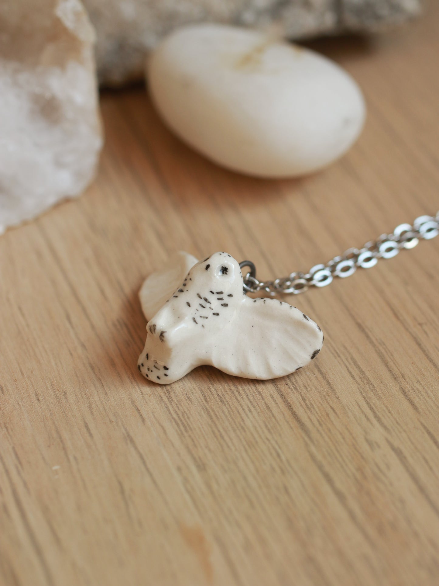 Snowy owl necklace