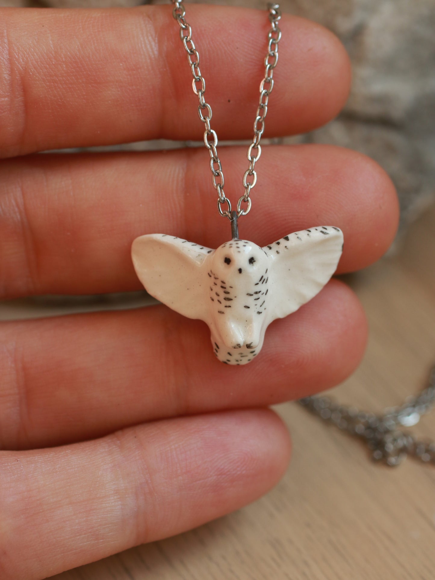 Snowy owl necklace