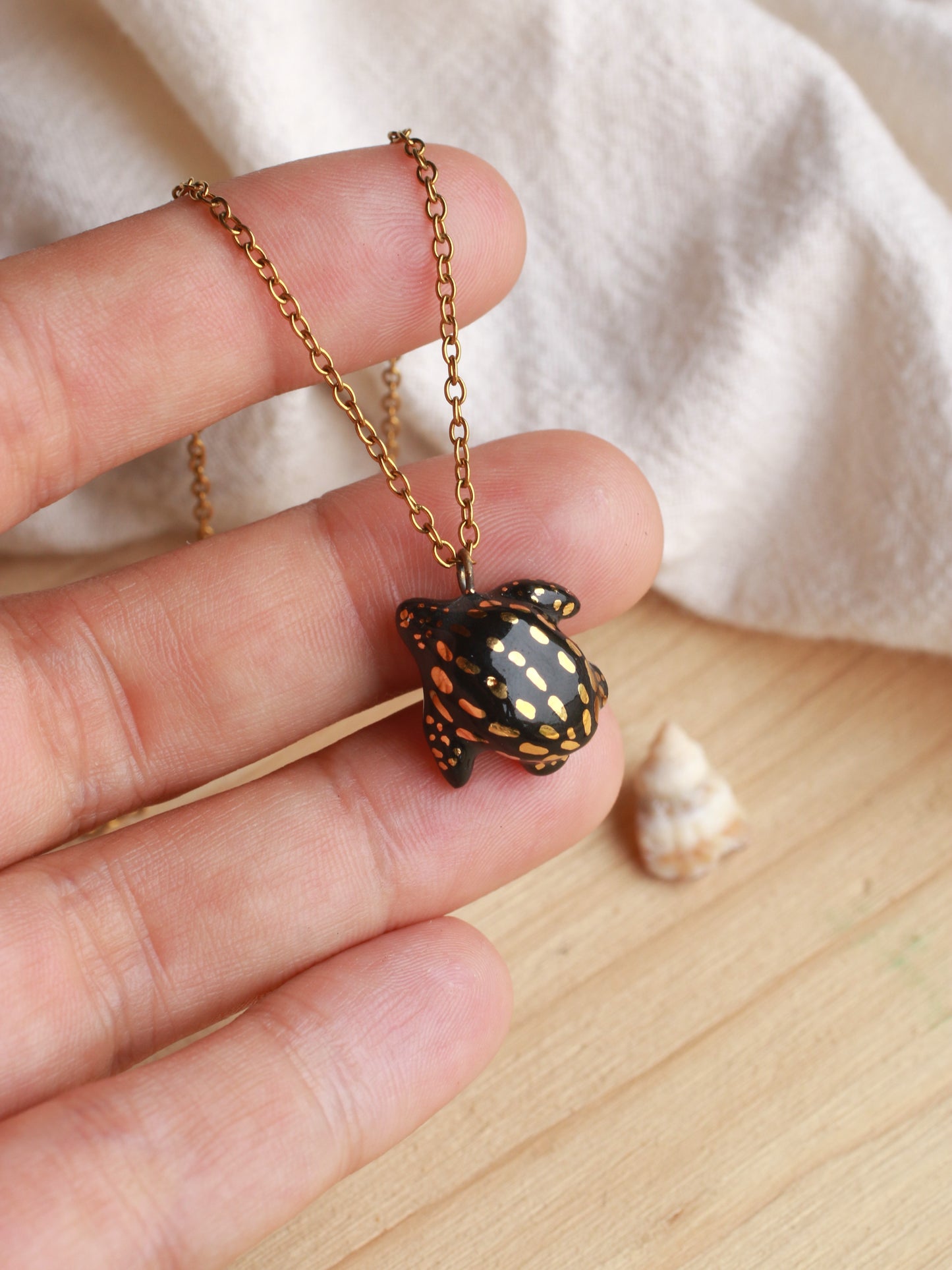 Black sea turtle necklace