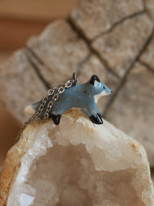 Wolf necklace - silver details