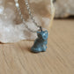 Grey cat necklace