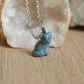 Grey cat necklace