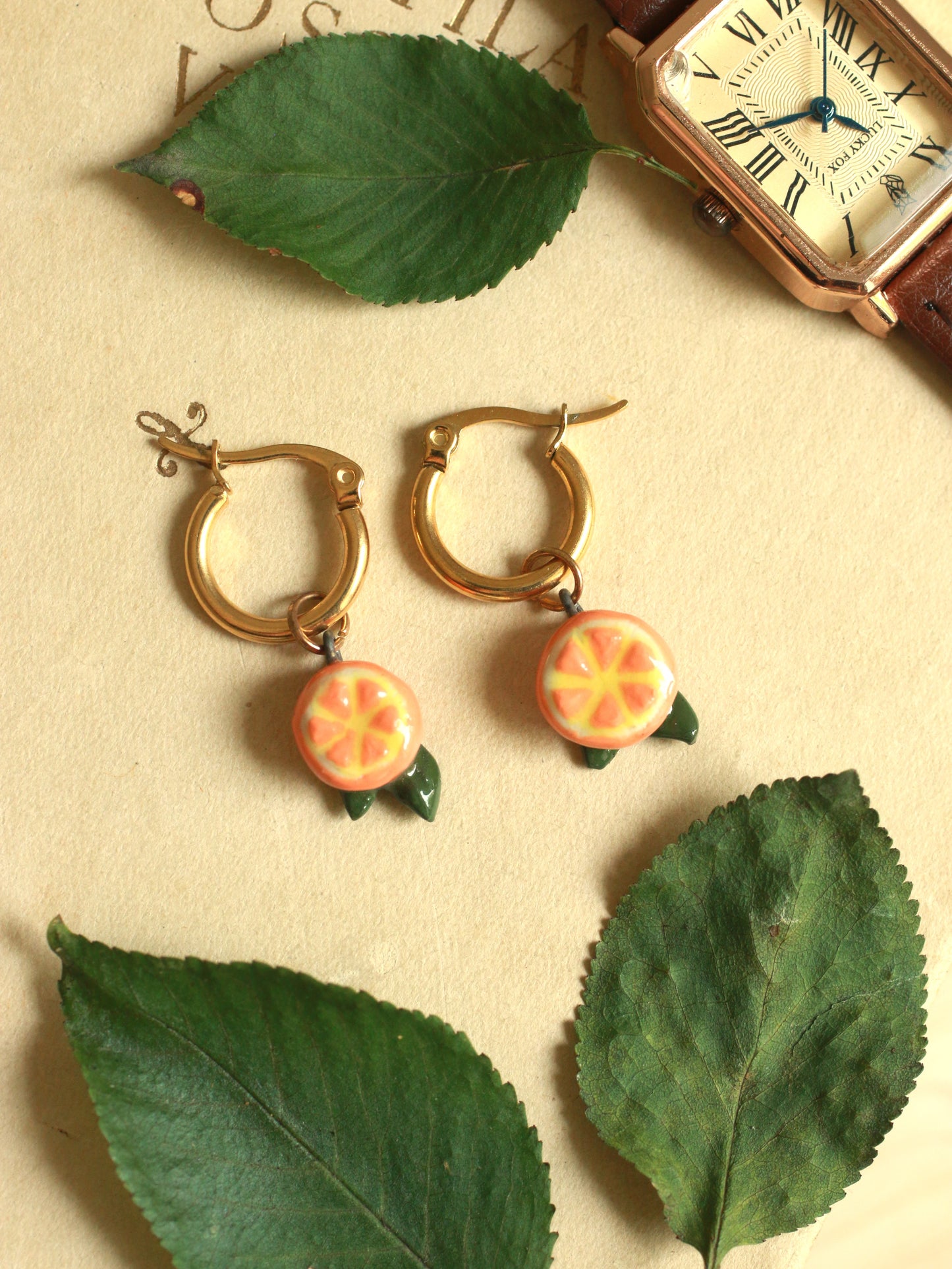 Orange earrings