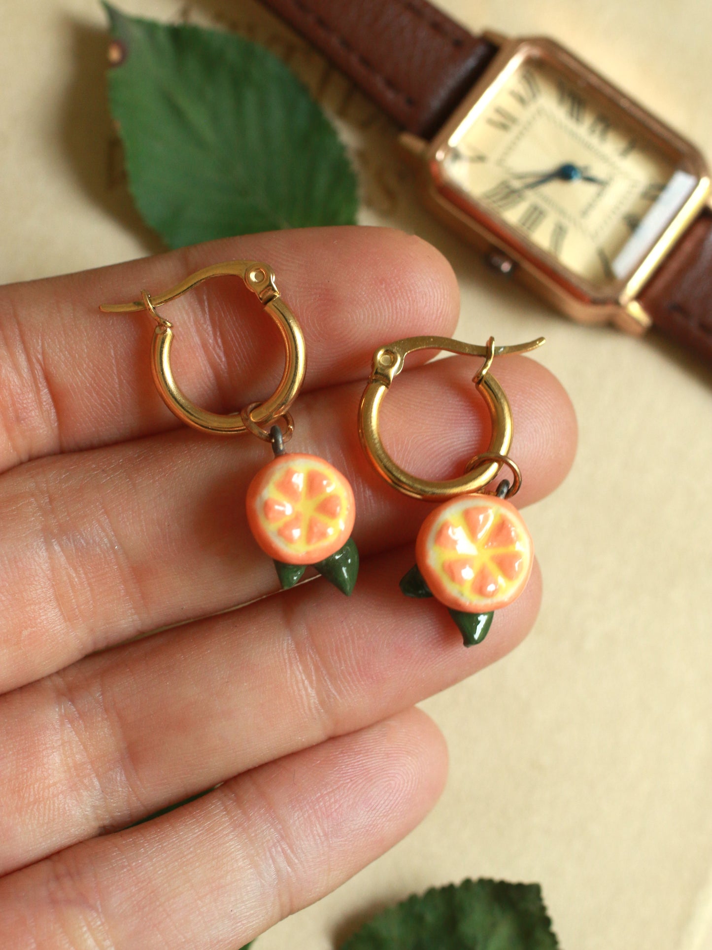 Orange earrings