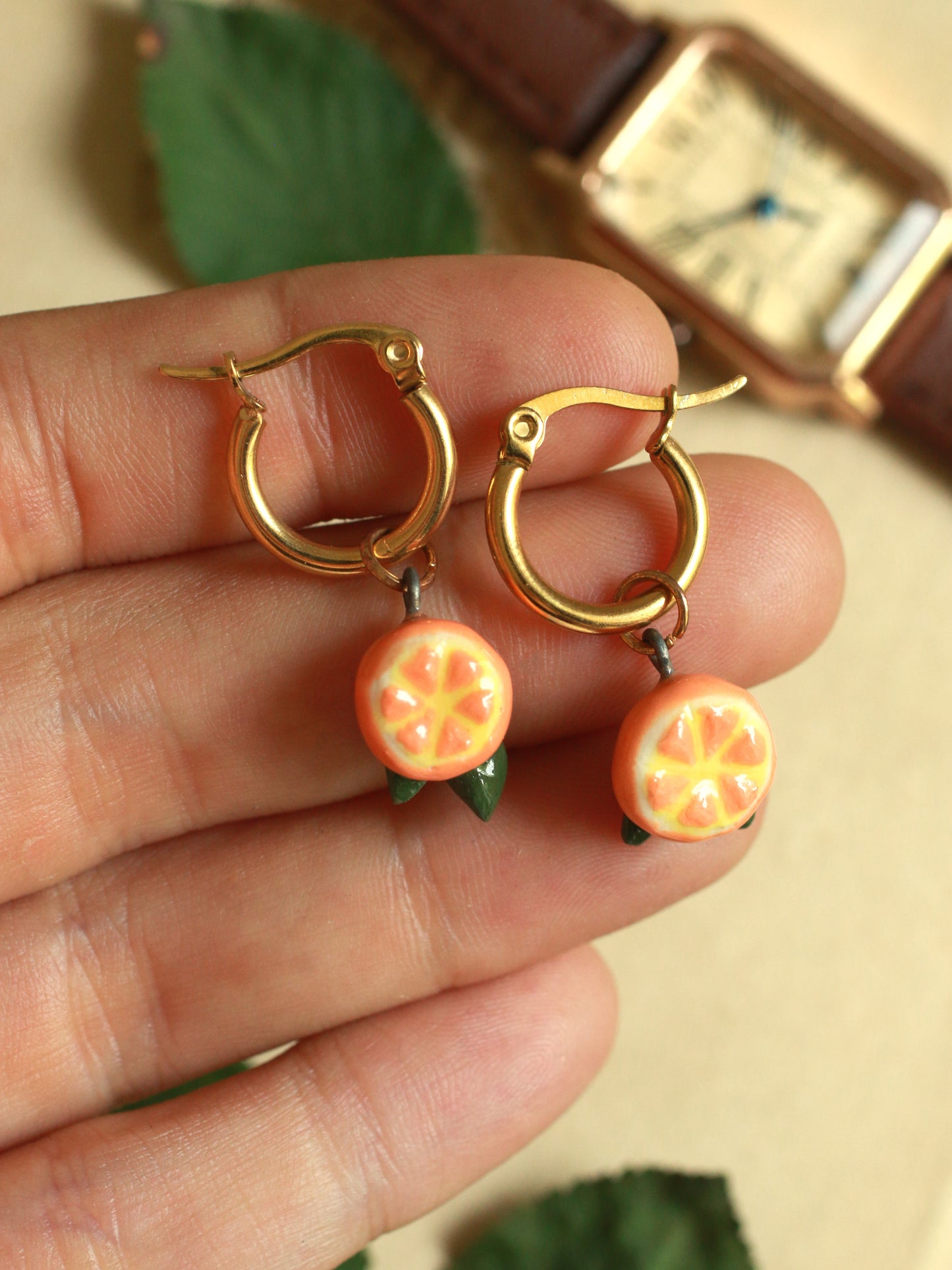 Orange earrings