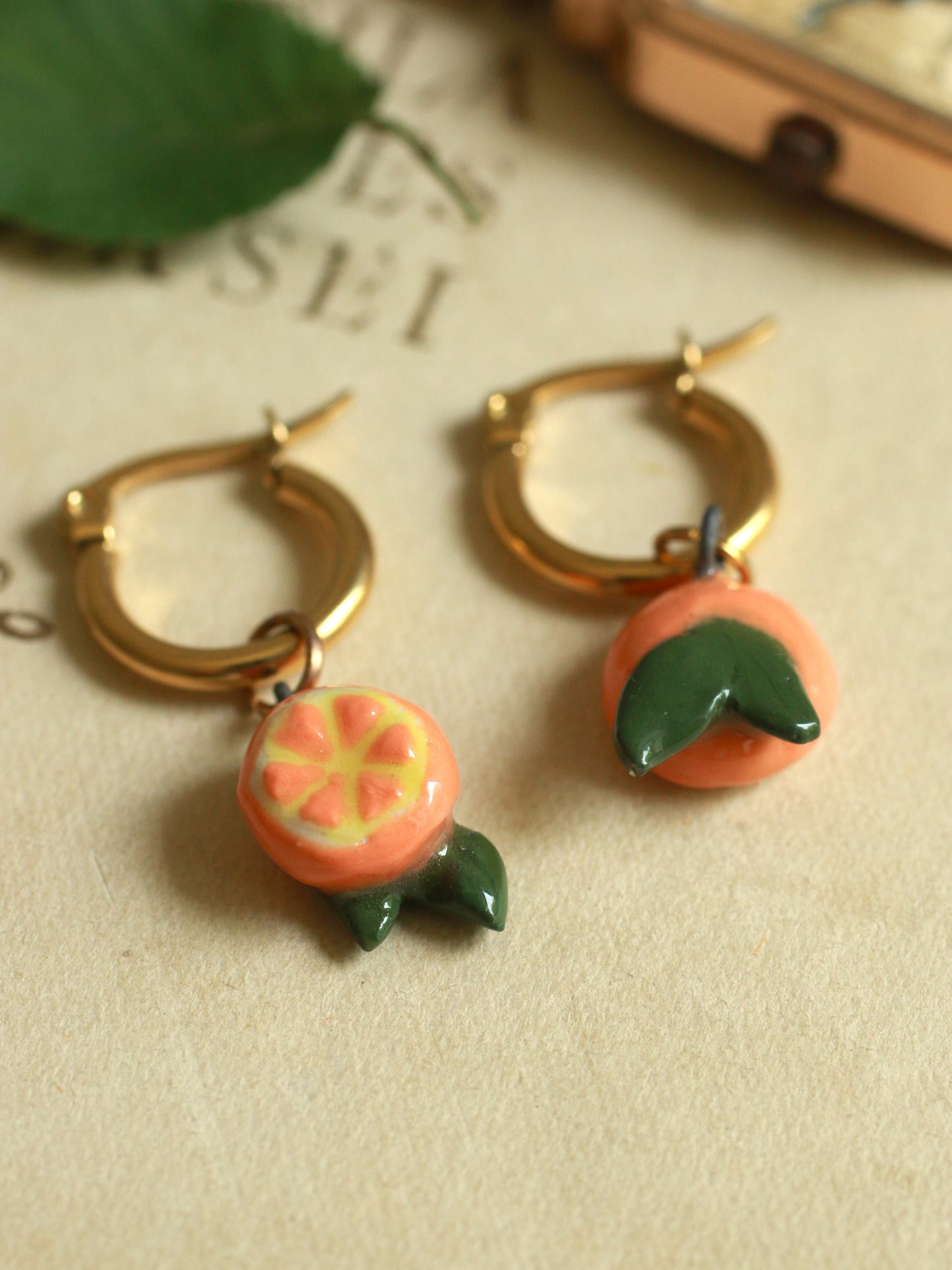 Orange earrings