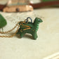 Ceramic dragon necklace -  22k gold details