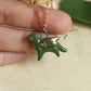 Ceramic dragon necklace -  22k gold details