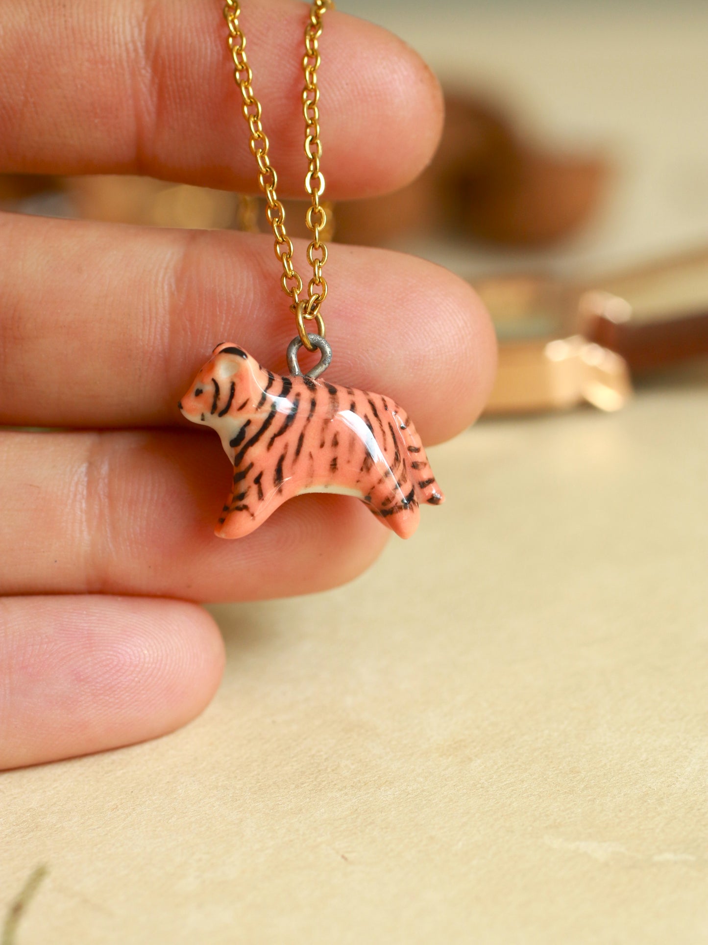 Ceramic Tiger necklace