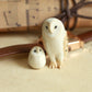 Ceramic owl mama and baby owl - Ceramic owl figures