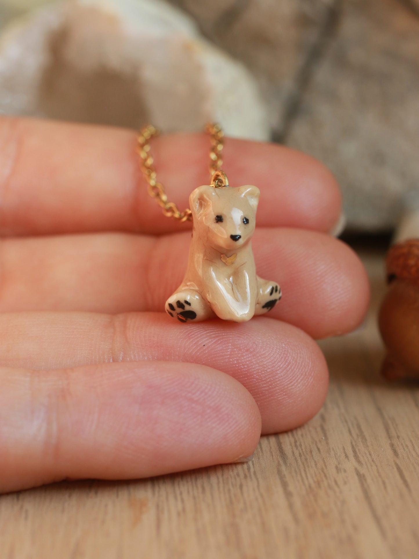 Starry bear necklace