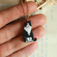 Tuxedo cat necklace