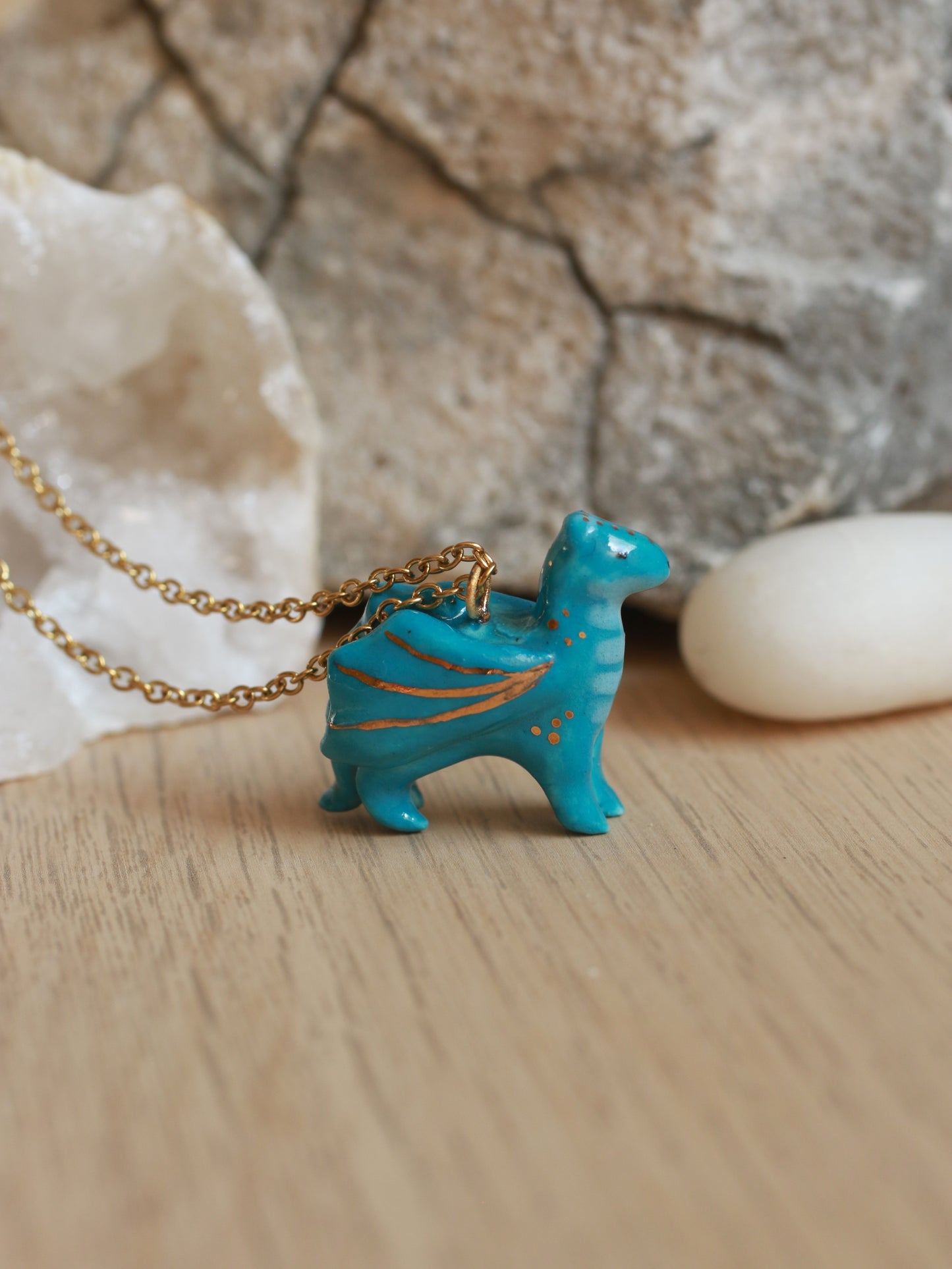 Blue dragon necklace