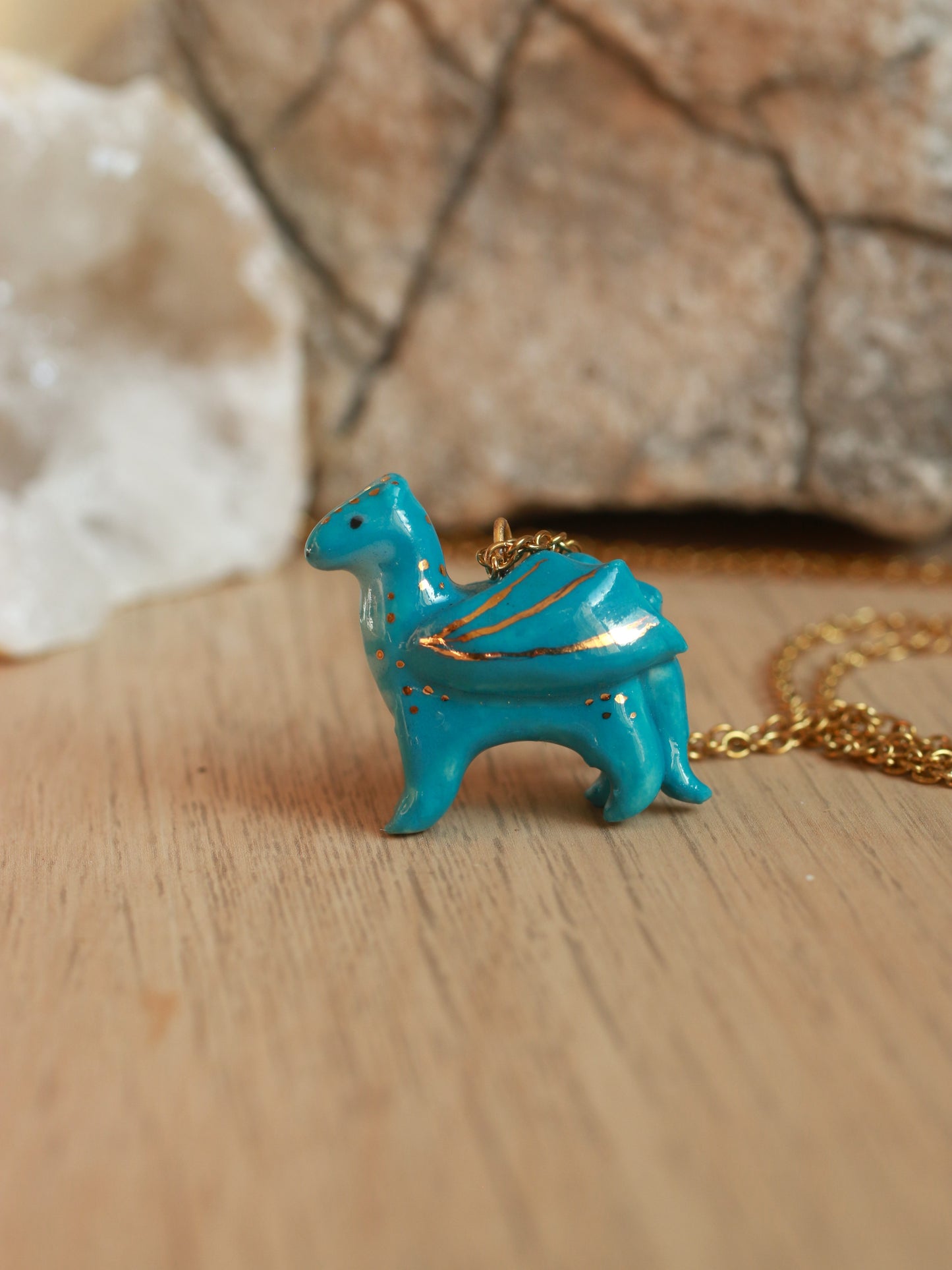 Blue dragon necklace