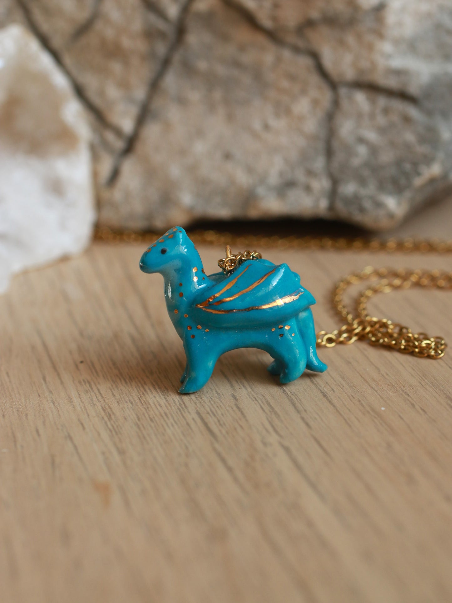 Blue dragon necklace