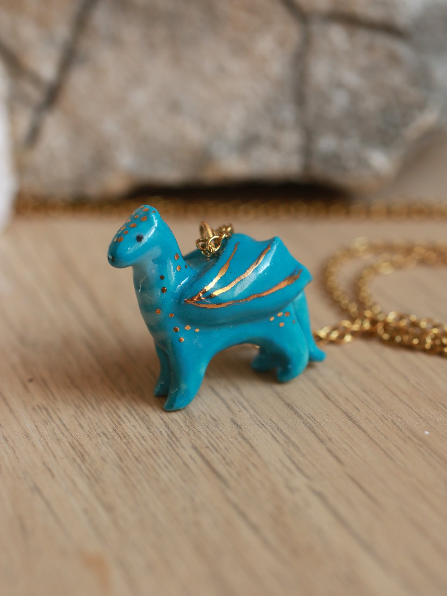 Blue dragon necklace