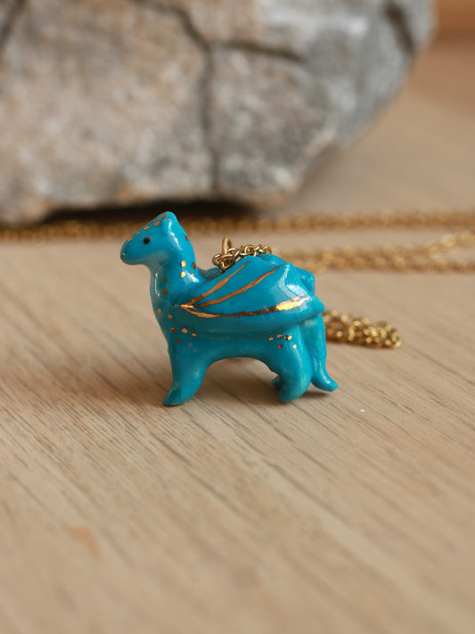 Blue dragon necklace