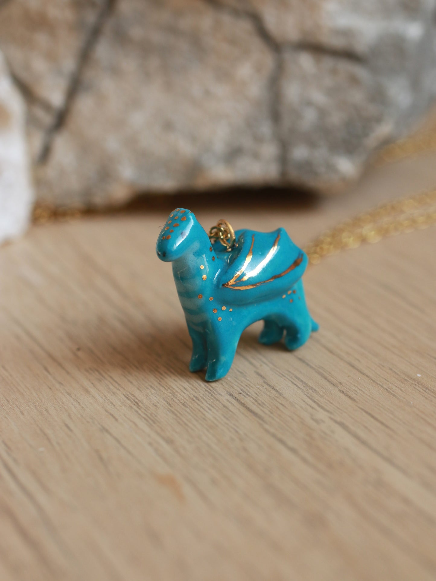 Blue dragon necklace