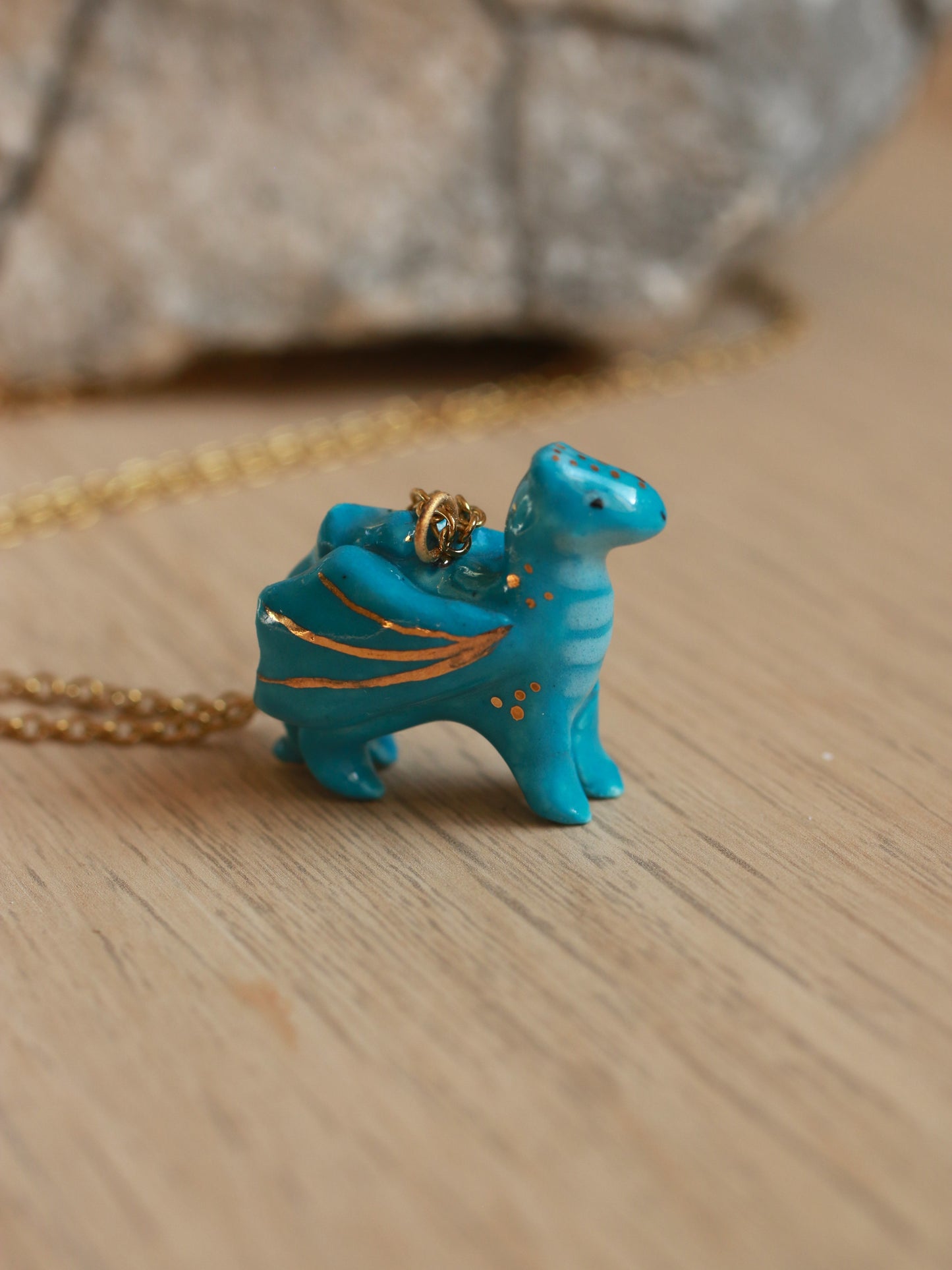 Blue dragon necklace