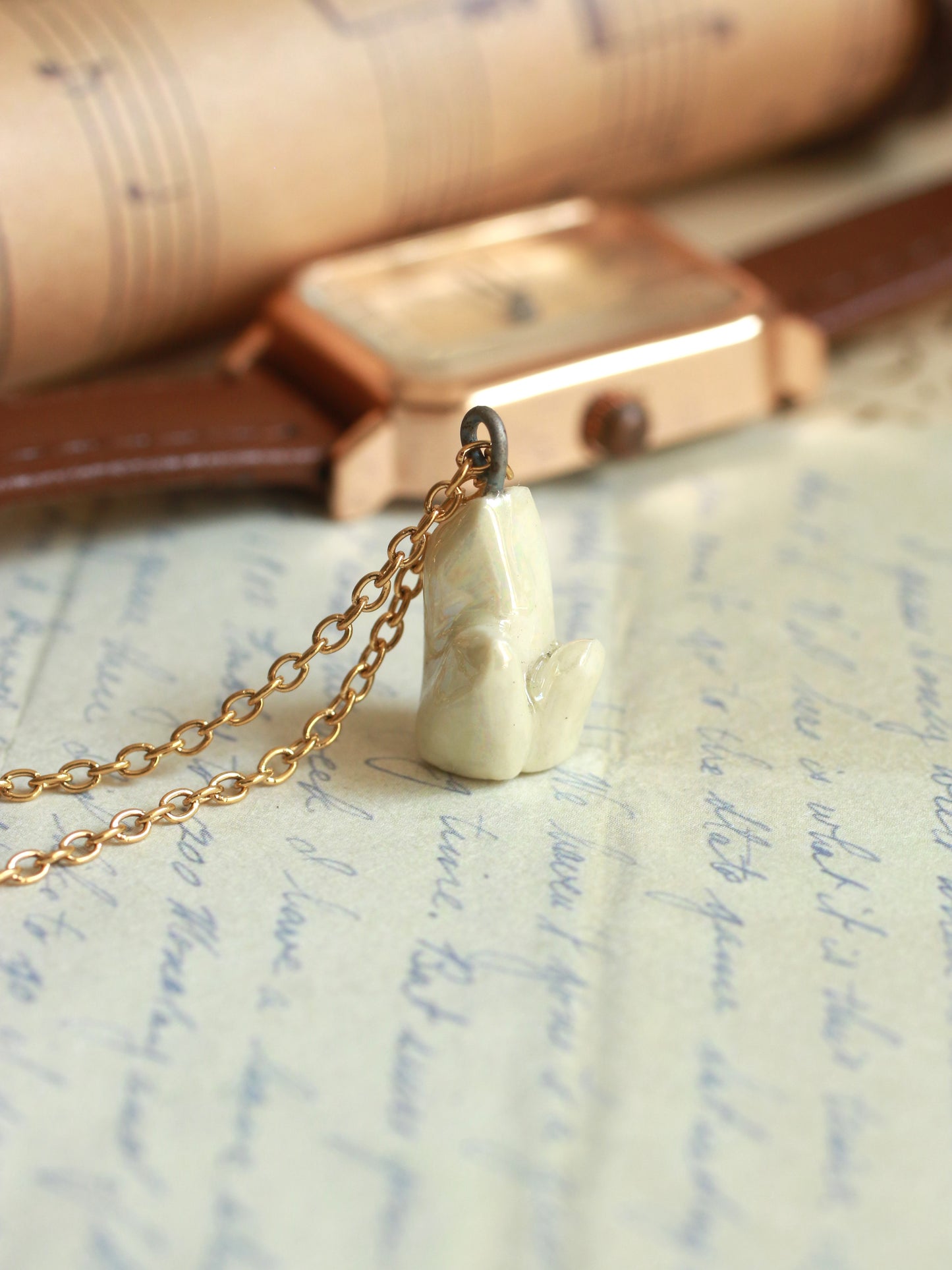 Ceramic crystal necklace